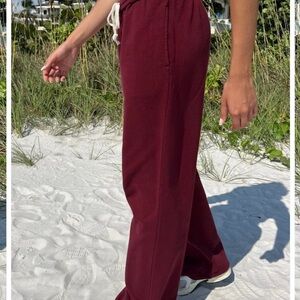 Brandy Melville Burgundy Track Pants